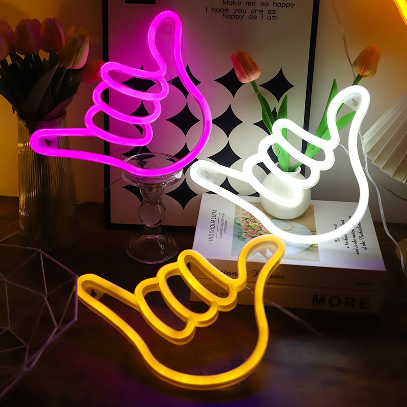 Ok Lighting Decor - LED Neon Sign Peace Hand Win