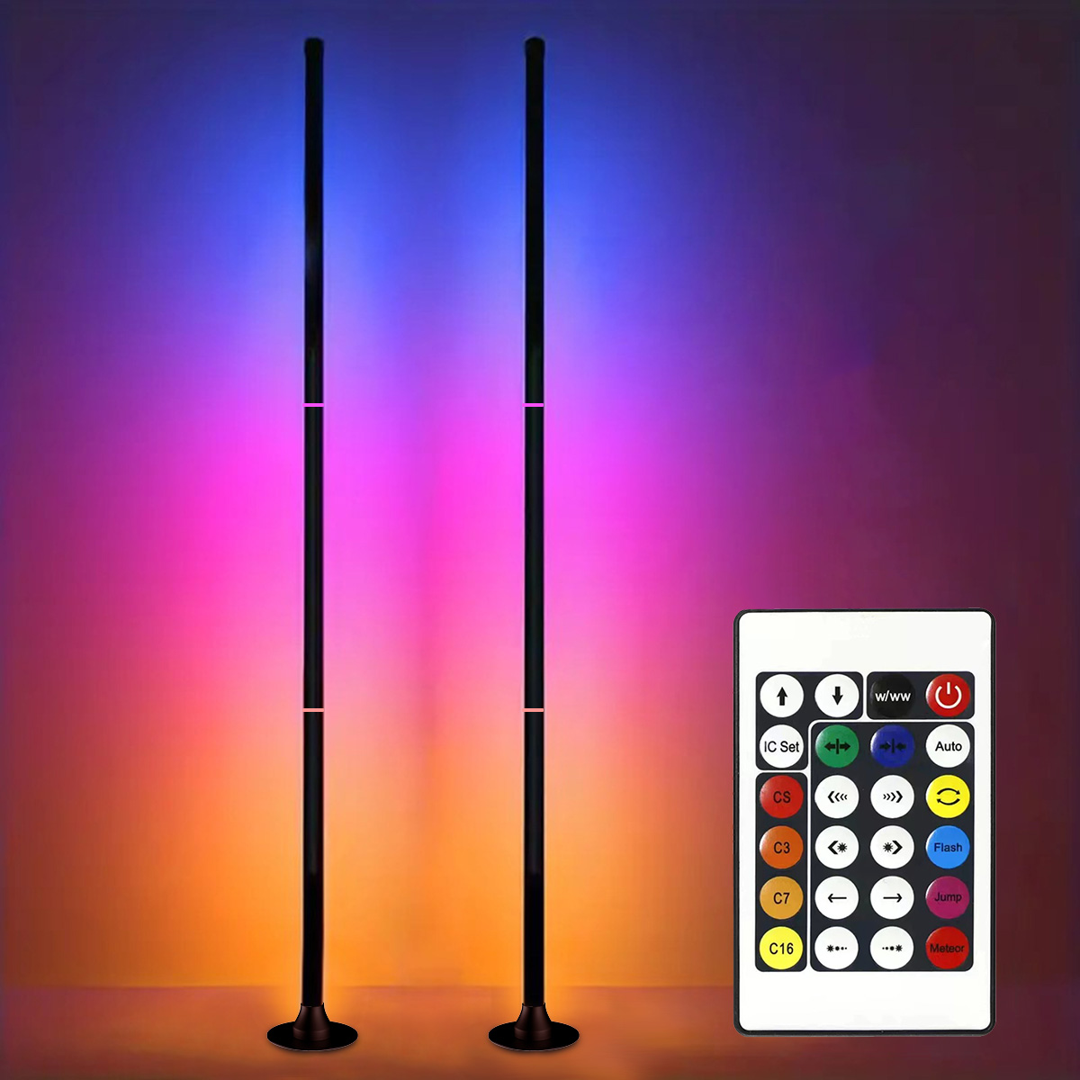 Floor Lamp Tripod - EISSLOLY 1/2PCS Intelligent RGB Floor Lamp