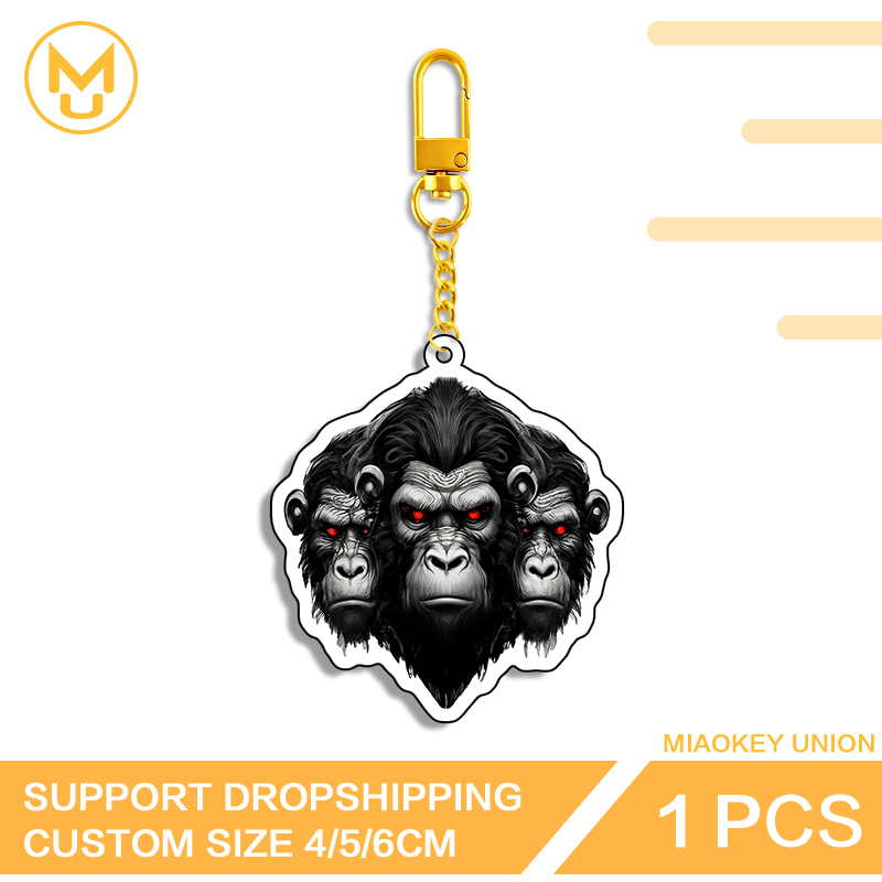 Union Lighting & Decor Hours - Three Chimpanzee Heads Keyring Lighting Furry