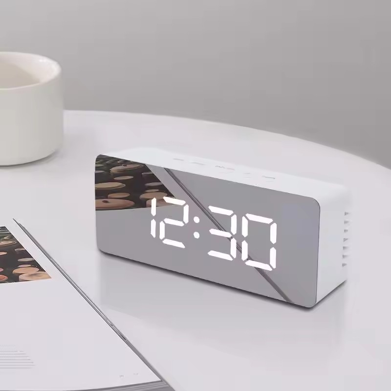 Lighting Home Decor Wall Clocks - 1Pc White Digital Clock LED Mirror