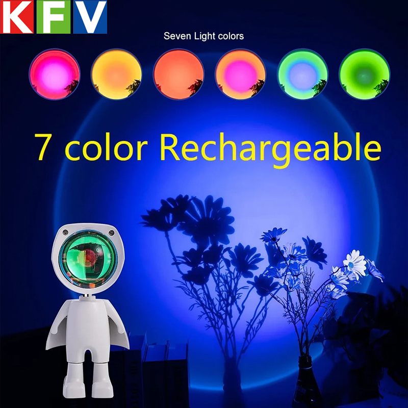 Sunset Lamp Projection - Astronaut Robot Rainbow Projection Sun Lamp