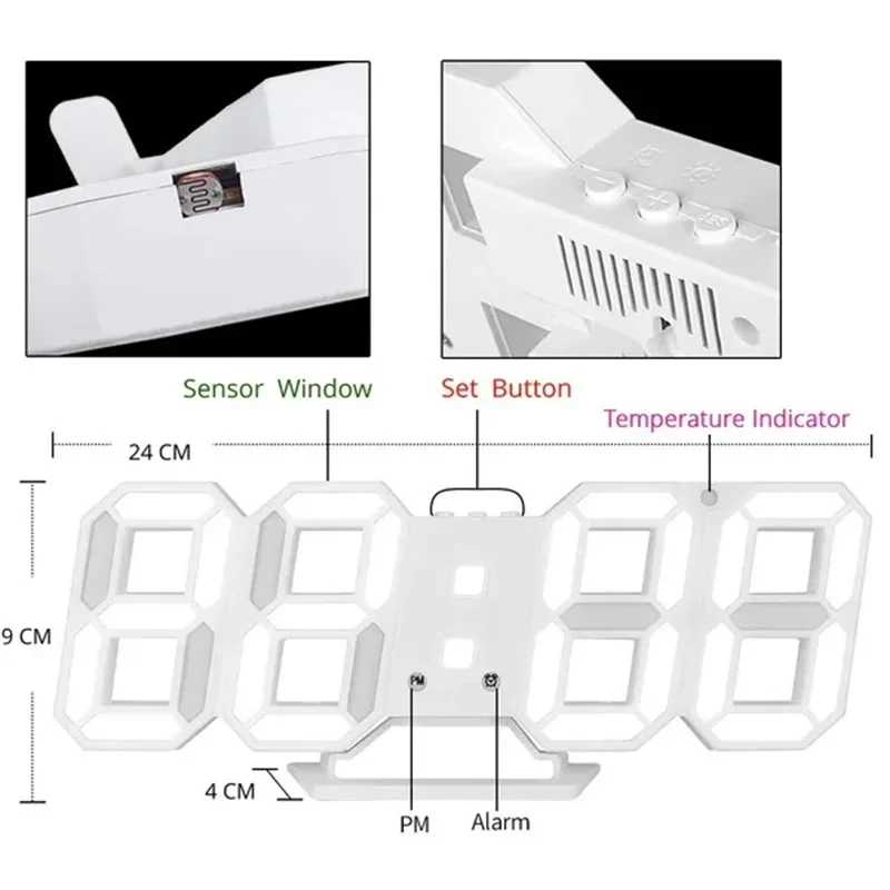 Decoration for Bedroom 3D Digi - огляд і ціна Lighting Home Decor Wall Clocks