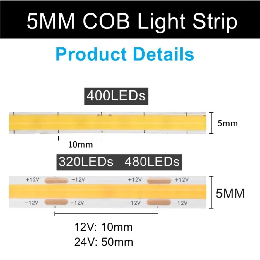 480 400 320 LEDs/m 12V 24V 5m  - огляд і ціна Lighting Decor And More