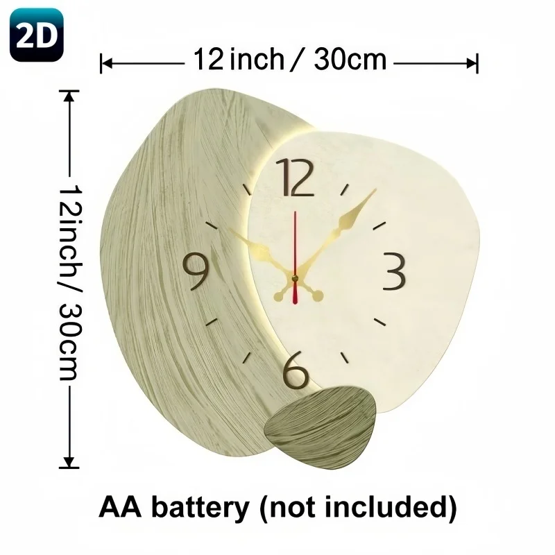 2D Flat, Wooden Silent Wall Cl - огляд і ціна Lighting Home Decor Wall Clocks