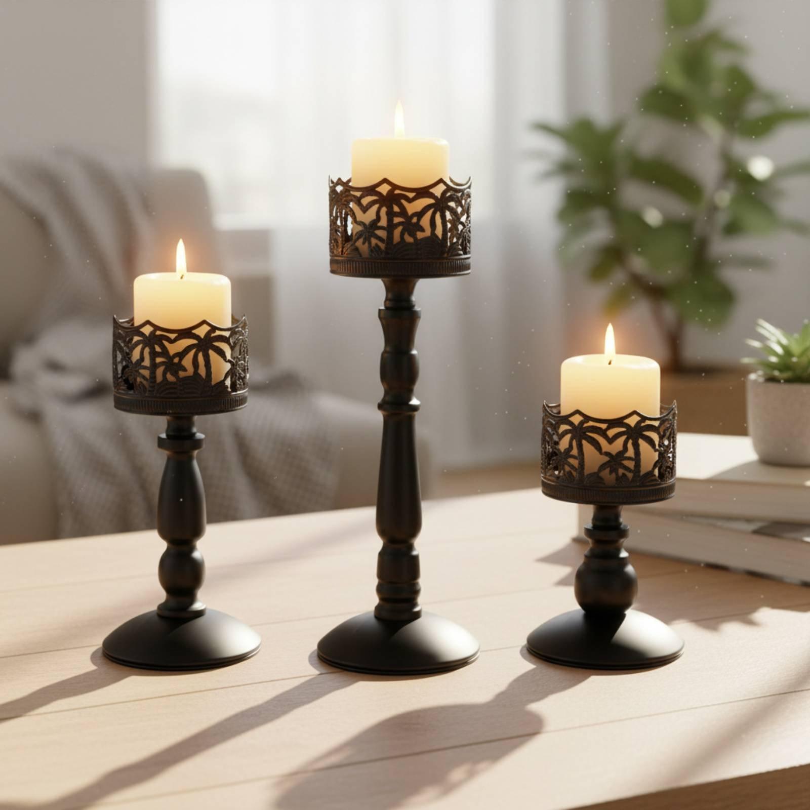 Iron Candlestick Elegant Metal - огляд і ціна Candle Holder Set