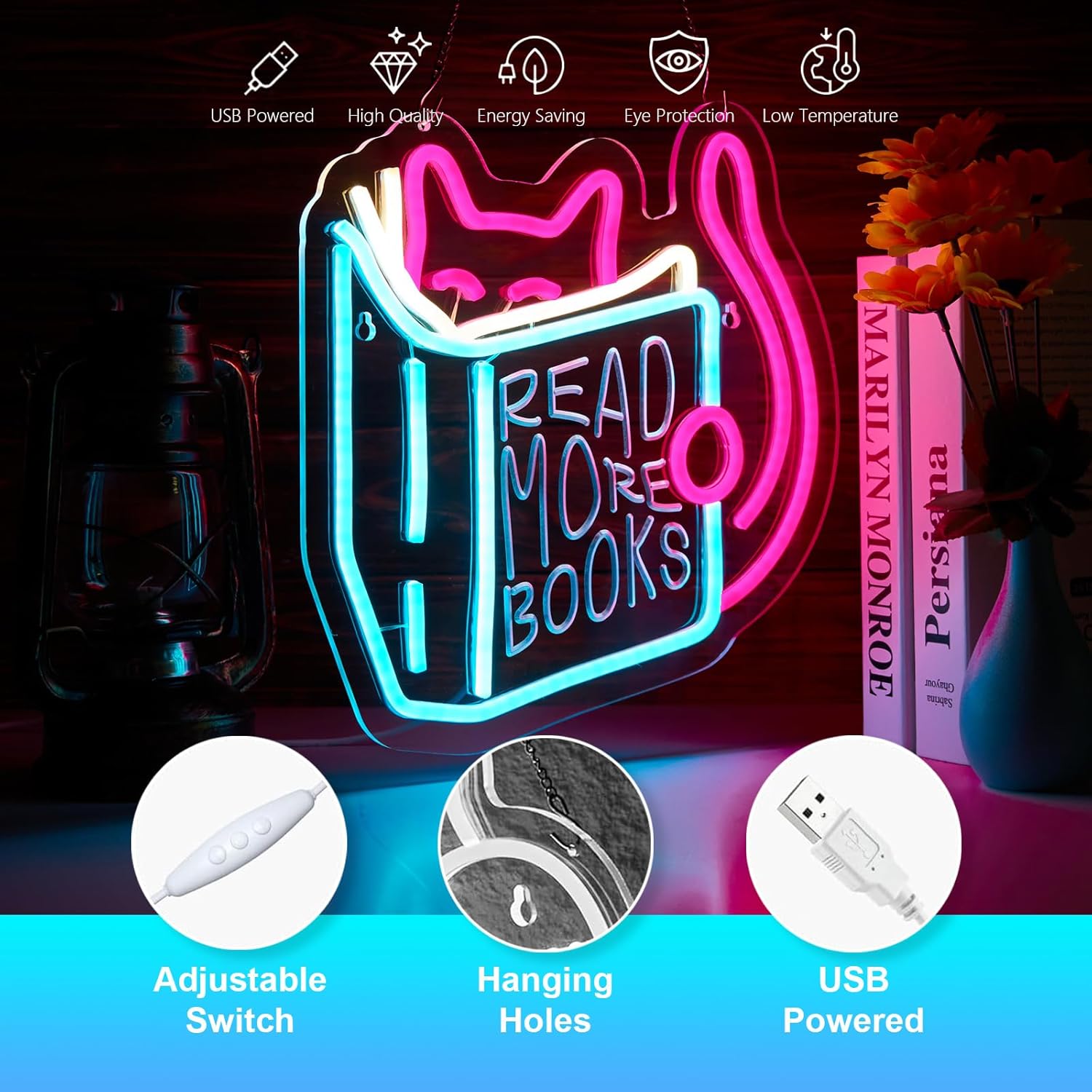 Read More Books Neon Sign Read - огляд і ціна Lighting Decor And More