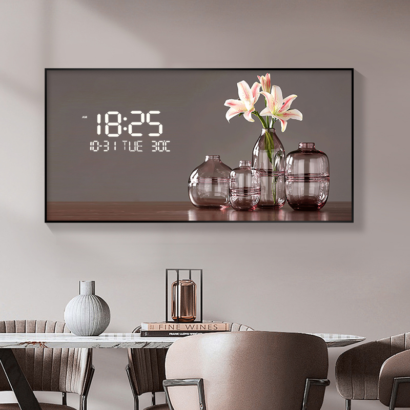Large Size Flower Pattern Digi - огляд і ціна Lighting Home Decor Wall Clocks