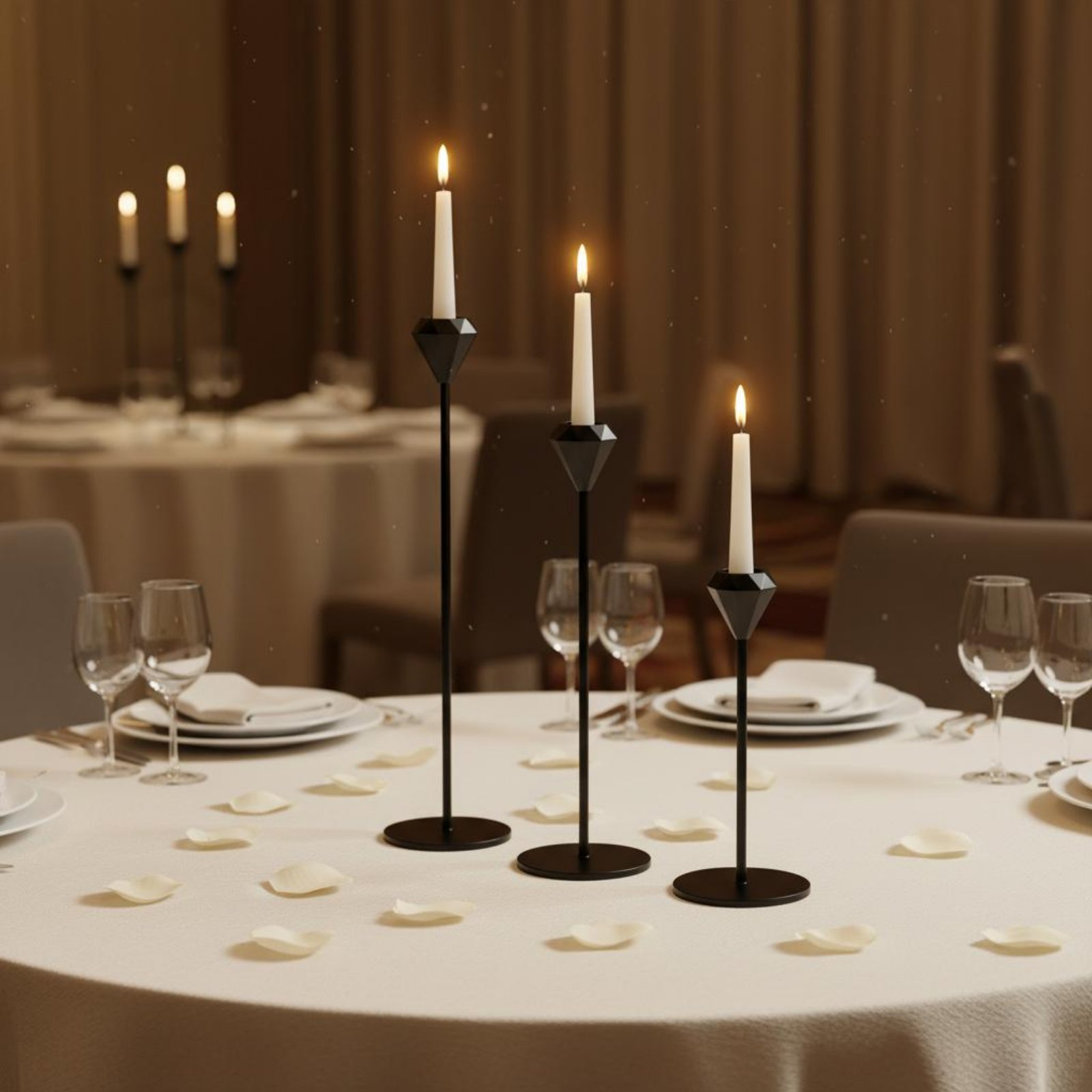 3 Pieces Crystal Top Candlesti - огляд і ціна Candle Holder Set