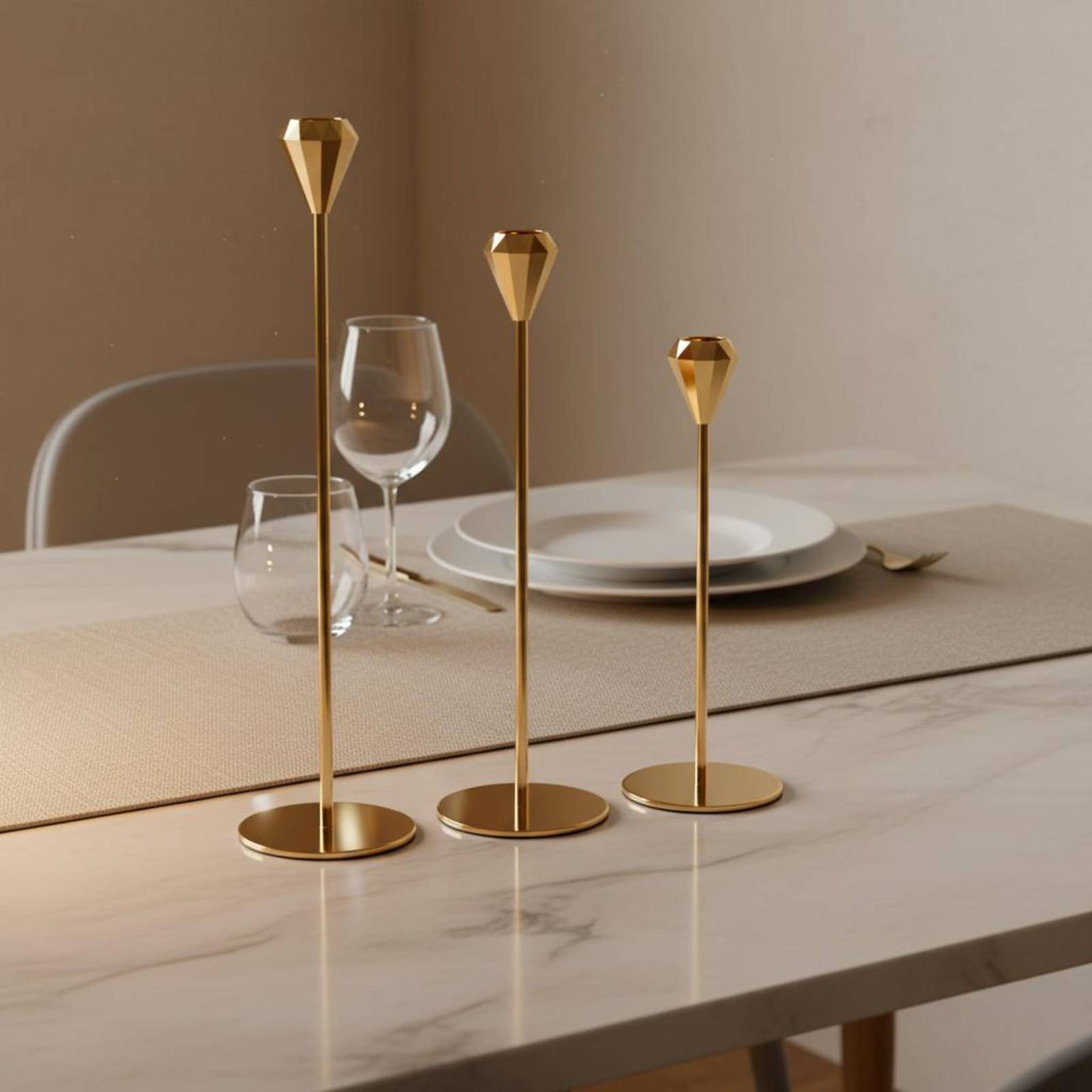 3 Pieces Crystal Top Candlesti - огляд і ціна Candle Holder Set
