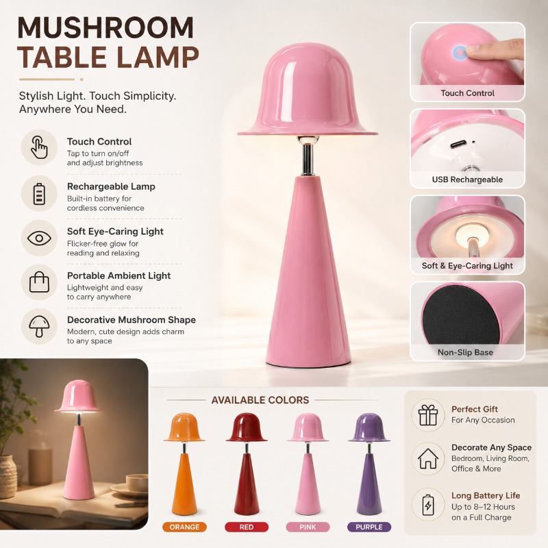 Modern Creative Mushroom Table - огляд і ціна Mushroom Table Lamp