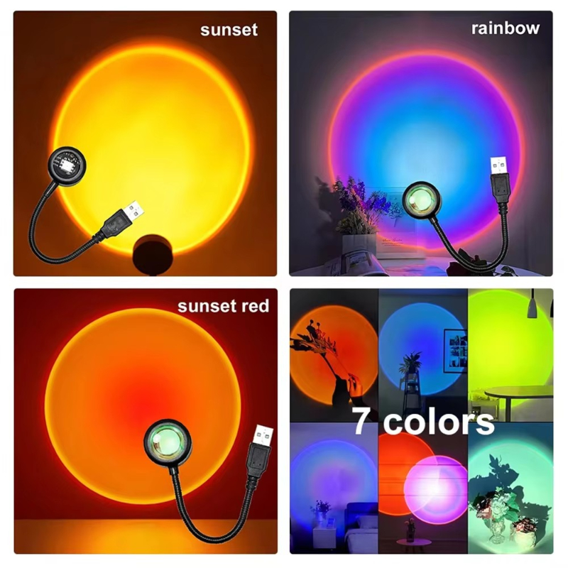 1-4pcs Sunset Lamp LED Rainbow - огляд і ціна Sunset Lamp Projection