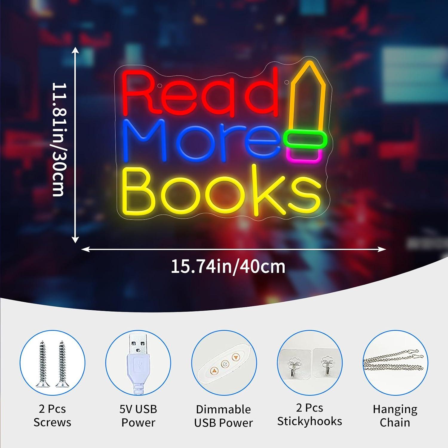Read More Books Neon Sign USB  - огляд і ціна Lighting Decor And More