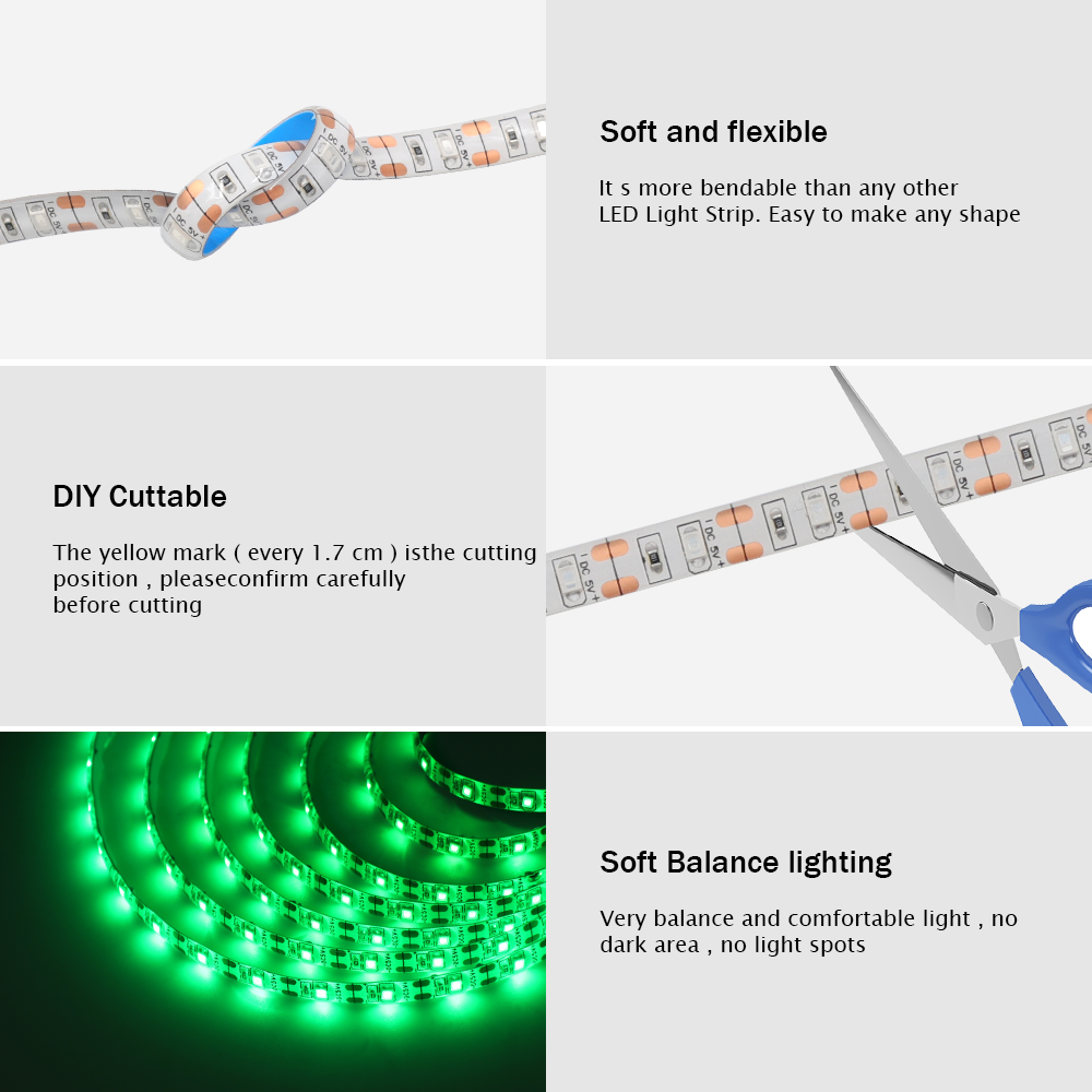 DC 5V USB LED Strips 2835 Whit - огляд і ціна Lighting Decor And More