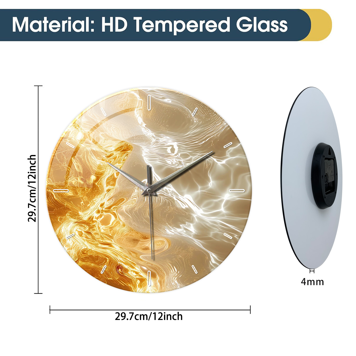 1pc Glass Wall Clock, Modern L - огляд і ціна Lighting Home Decor Wall Clocks