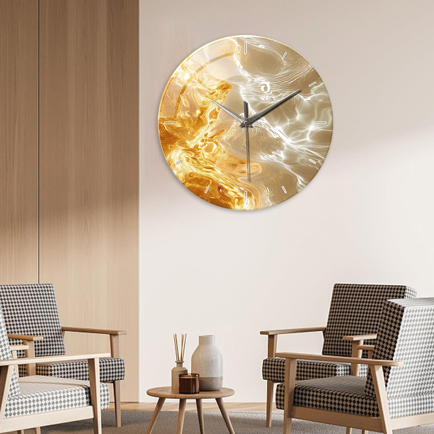 1pc Glass Wall Clock, Modern L - огляд і ціна Lighting Home Decor Wall Clocks