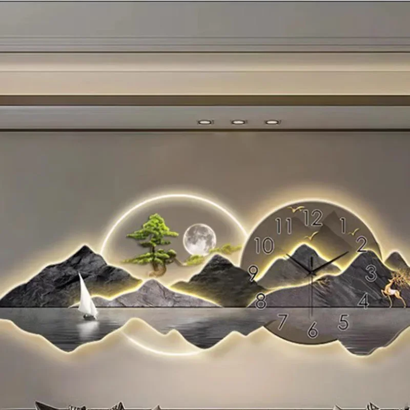 Modern Chinese Painting with C - огляд і ціна Lighting Home Decor Wall Clocks