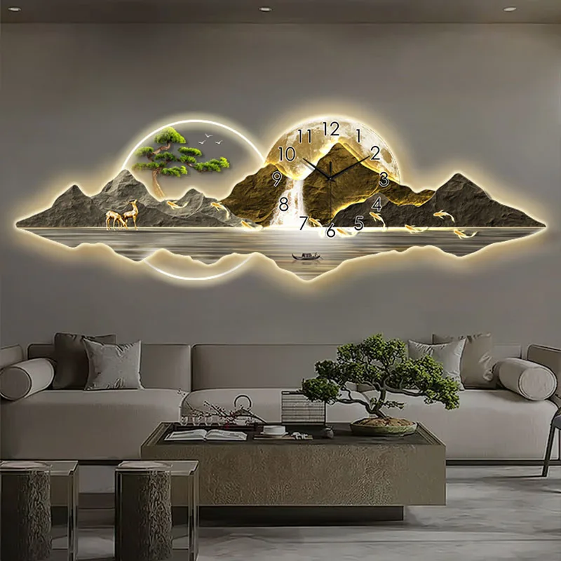 Modern Chinese Painting with C - огляд і ціна Lighting Home Decor Wall Clocks