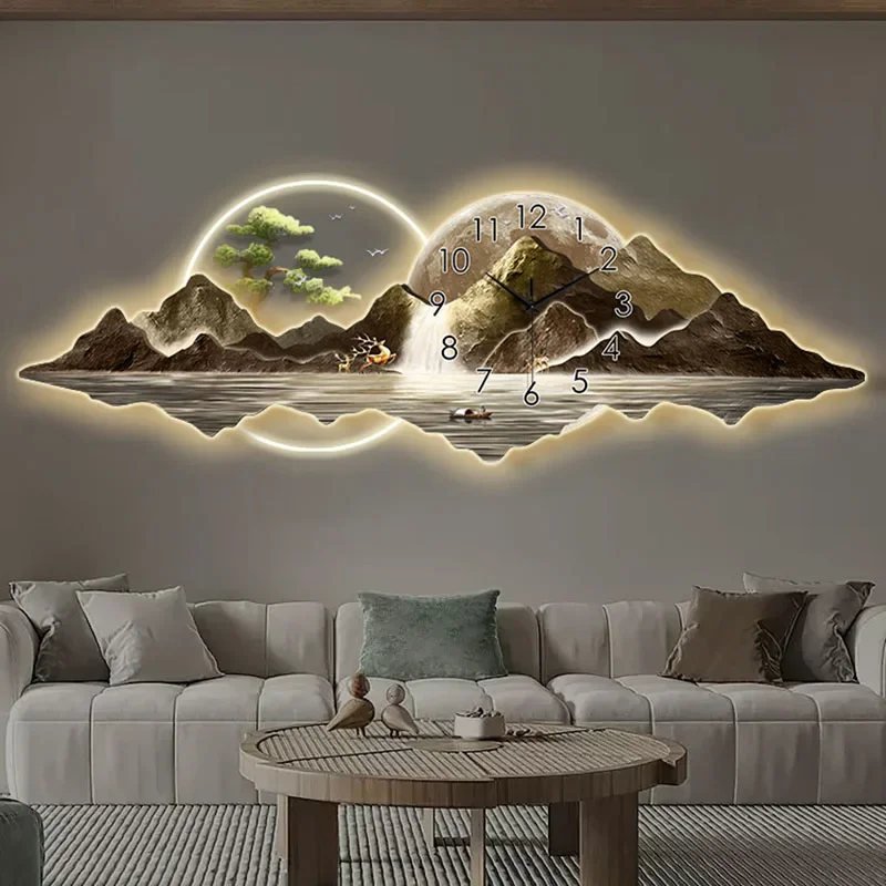Modern Chinese Painting with C - огляд і ціна Lighting Home Decor Wall Clocks