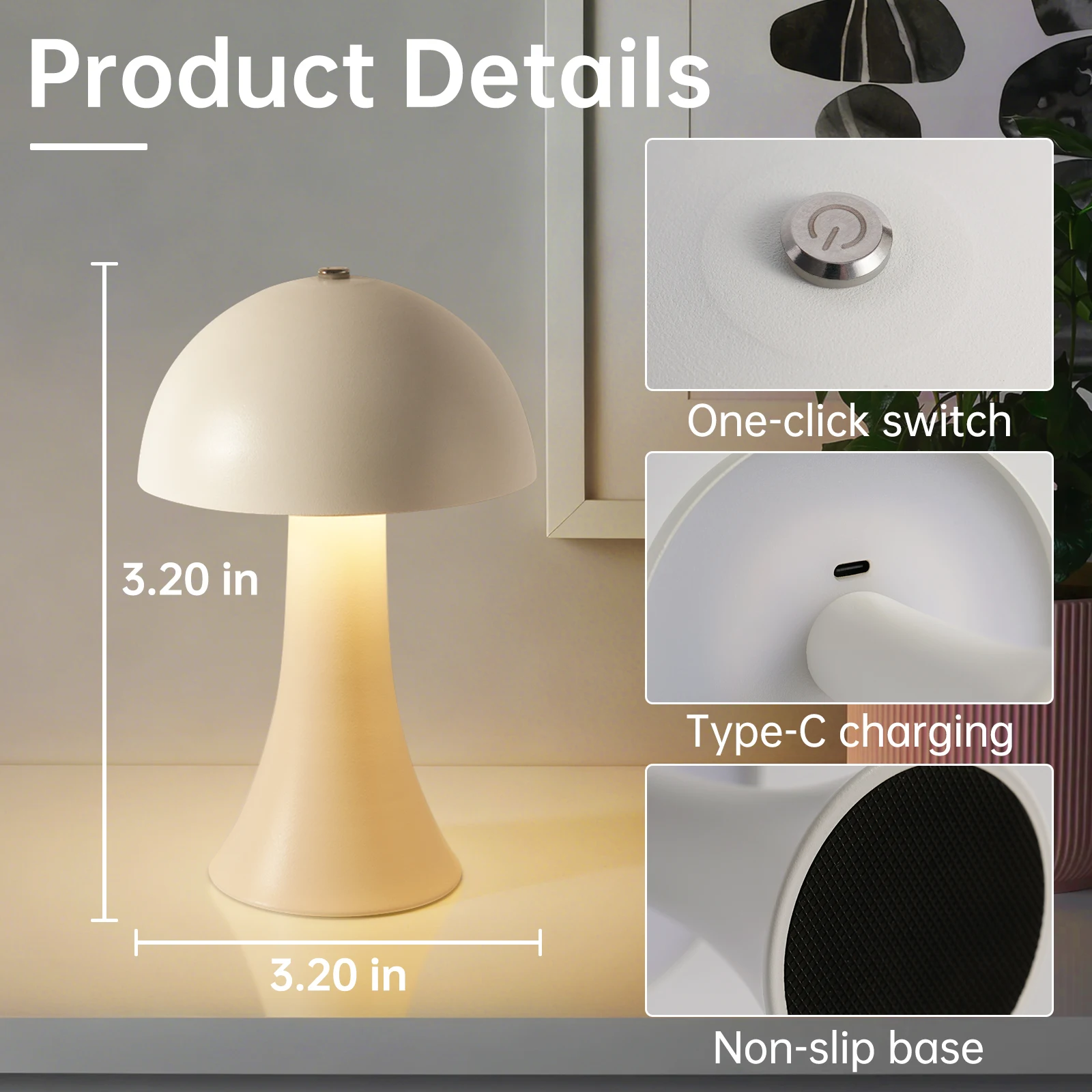 GGbingo Rechargeable New LED T - огляд і ціна Mushroom Table Lamp