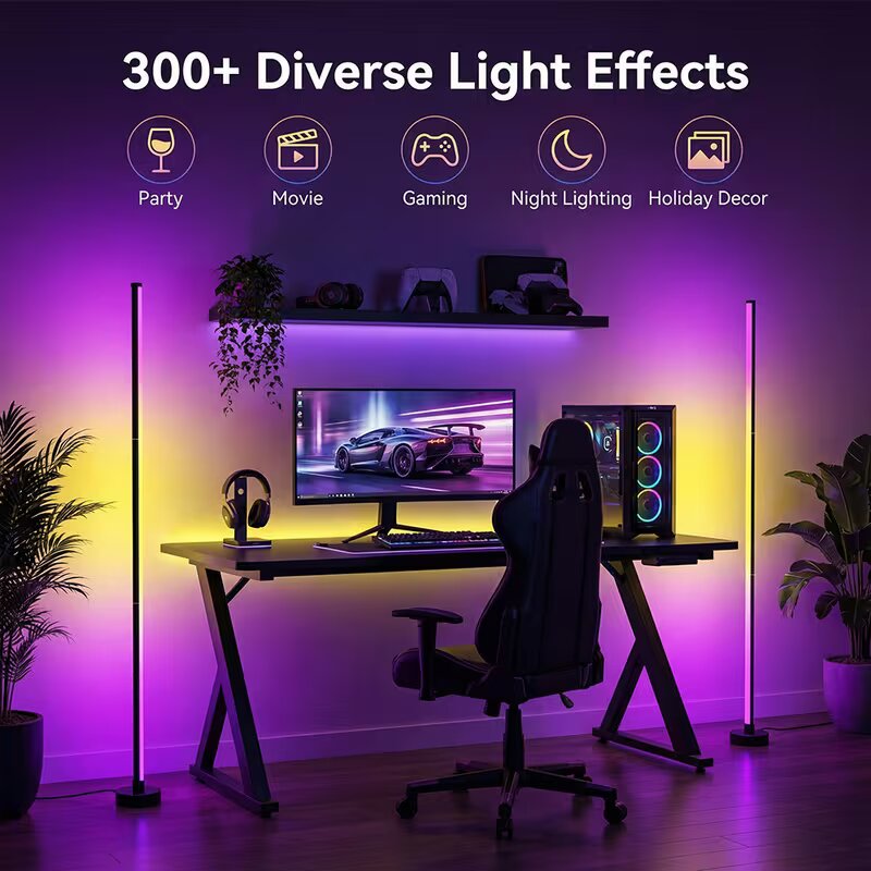 RGBIC LED Corner Floor Lamp, A - огляд і ціна Floor Lamp Tripod